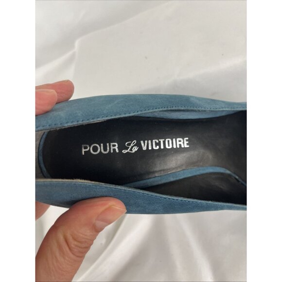 Pour La Victoire Suede Heel with Metallic Heel Women's Size 9.5 - Picture 11 of 11